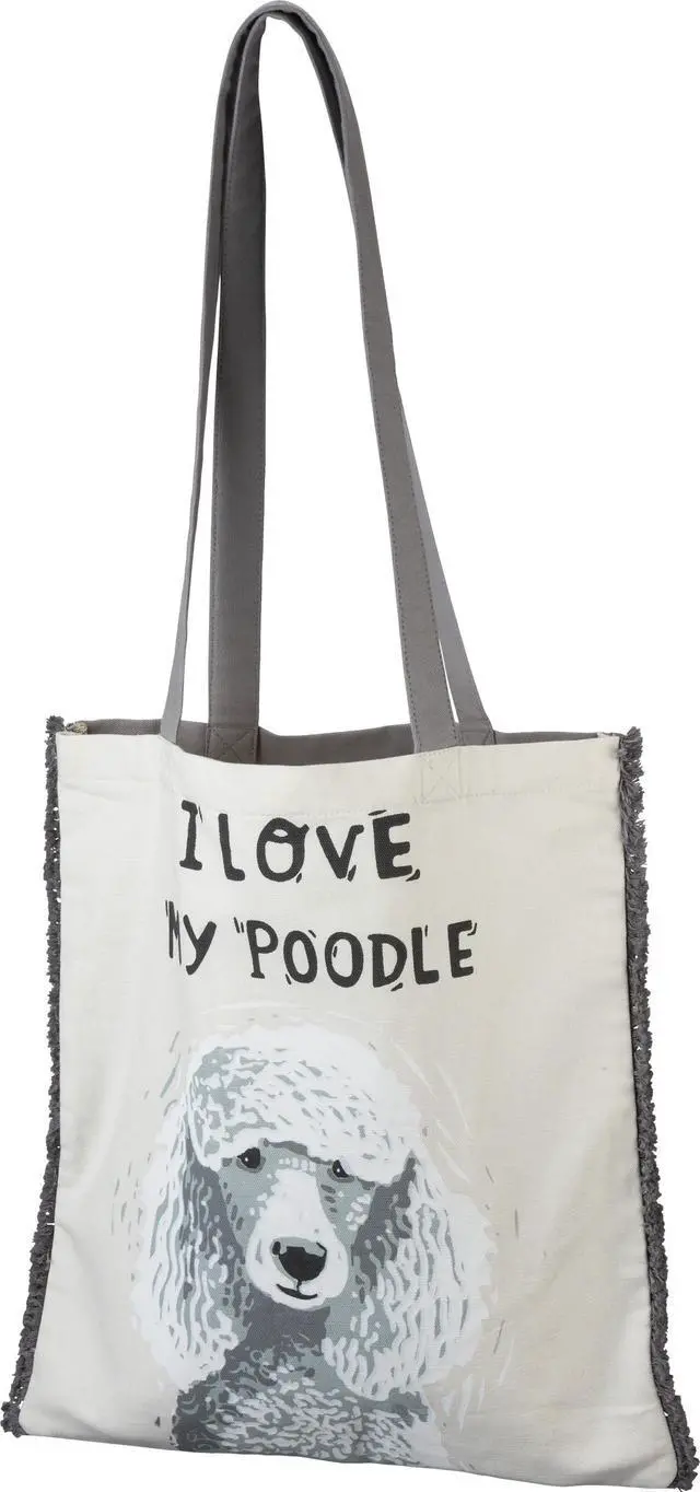 Alt view image 2 of 4 - Primitives By Kathy Market Shopping Tote - I Love My Poodle