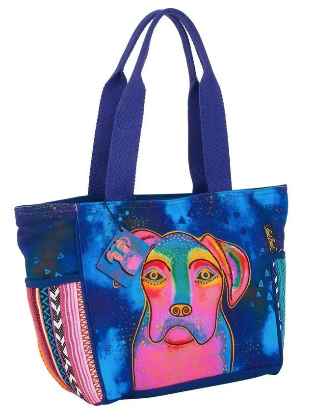 Alt view image 3 of 3 - Laurel Burch Woof Dog Medium Tote, 17" x 6" x 10"