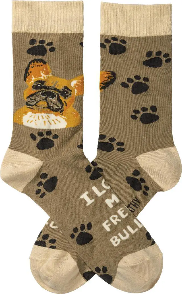 Alt view image 2 of 3 - Primitives By Kathy Socks - I Love My French Bulldog