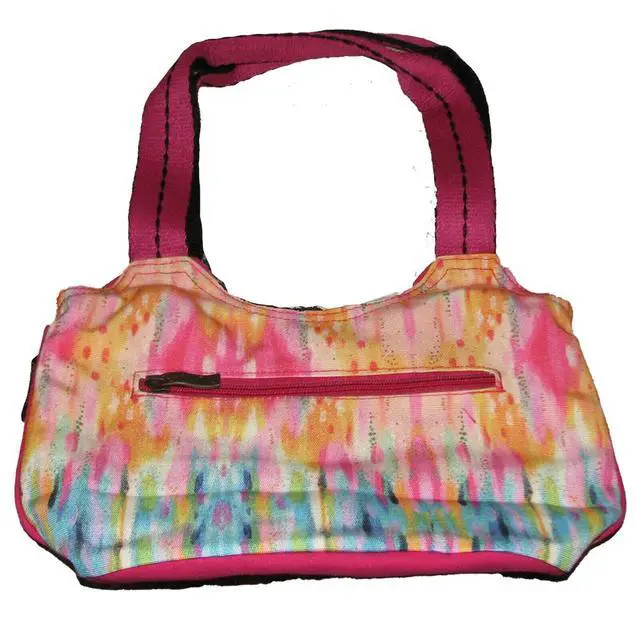 Alt view image 2 of 2 - Laurel Burch Violet Puppy Dog with Flowers Small Scoop Tote Bag, 12.5x 9.5