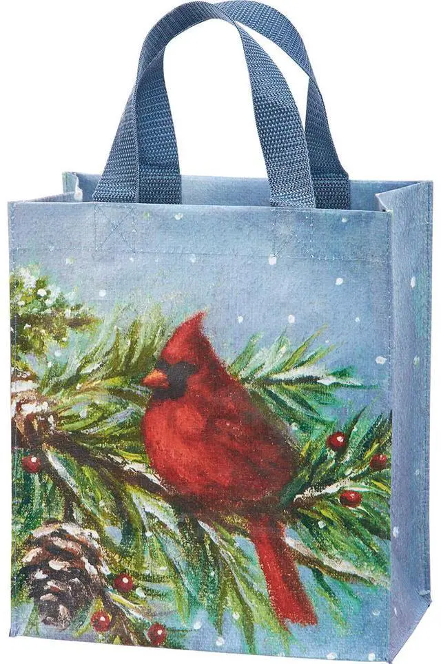 Main image of Primitives by Kathy Daily Tote - Winter Christmas Cardinal on Pine Branch