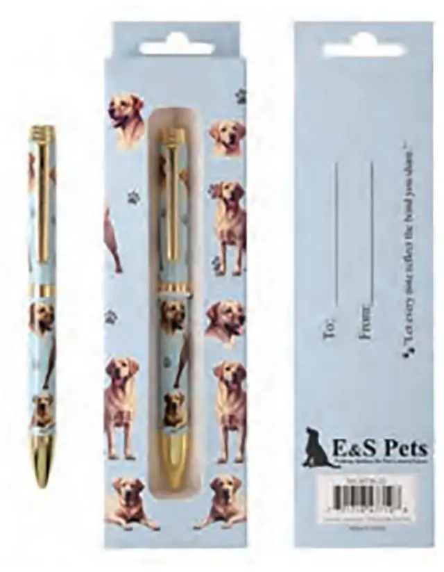Main image of E&S Pets Refillable Ball Point Pen in Gift Box, Yellow Labrador Retriever