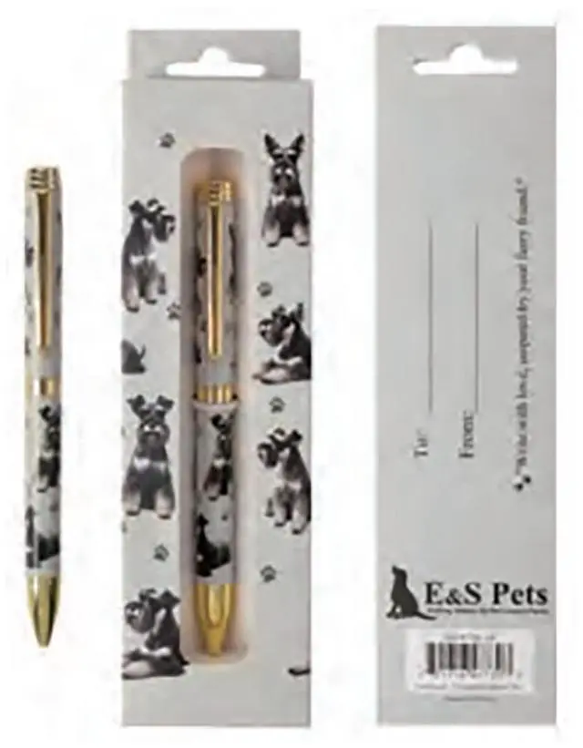 Main image of E&S Pets Refillable Ball Point Pen in Gift Box, Schnauzer, Cropped