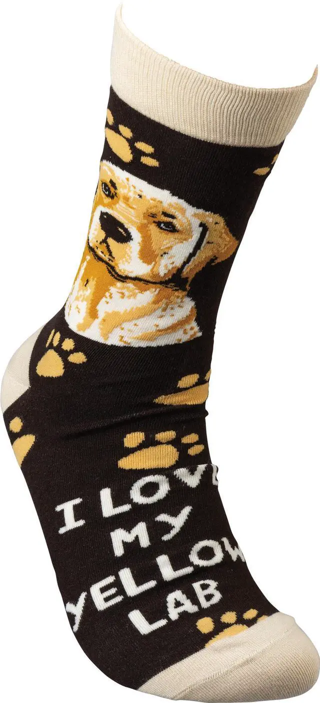 Alt view image 3 of 3 - Primitives By Kathy Socks - I Love My Yellow Lab