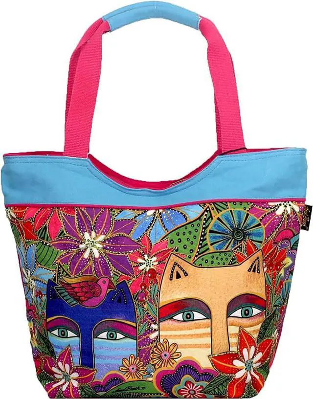Main image of Laurel Burch Eva Cats Large Scoop Tote Bag, 20 x 6 x 15"