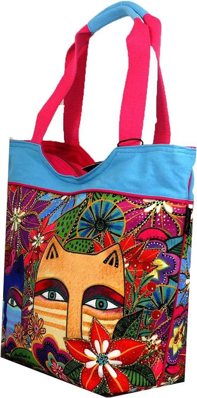 Alt view image 2 of 3 - Laurel Burch Eva Cats Large Scoop Tote Bag, 20 x 6 x 15"