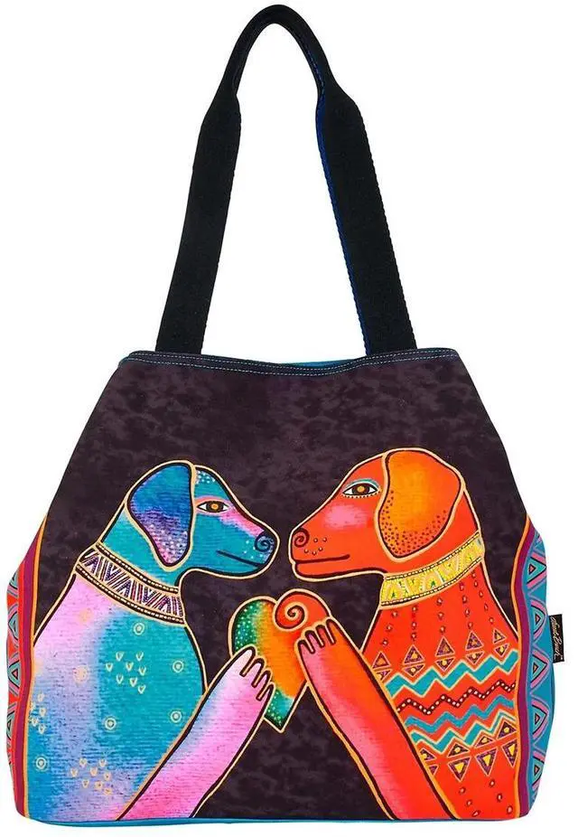 Main image of Laurel Burch Heartfelt Dogs Large Gap Tote, 21" x 5.5" x 15"