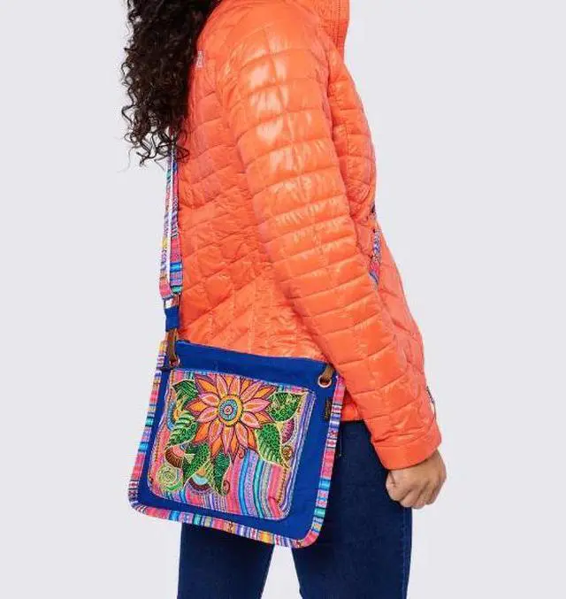 Alt view image 4 of 4 - Laurel Burch Celestial Magic Sun Moon Large Crossbody Bag, 12 x 2.5 x 12.5