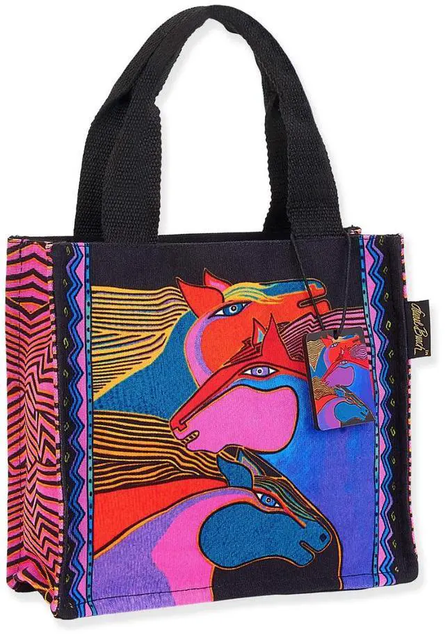 Main image of Laurel Burch Wild Stallions Small Handbag Tote Bag, 10" x 3.5" x 9.5"