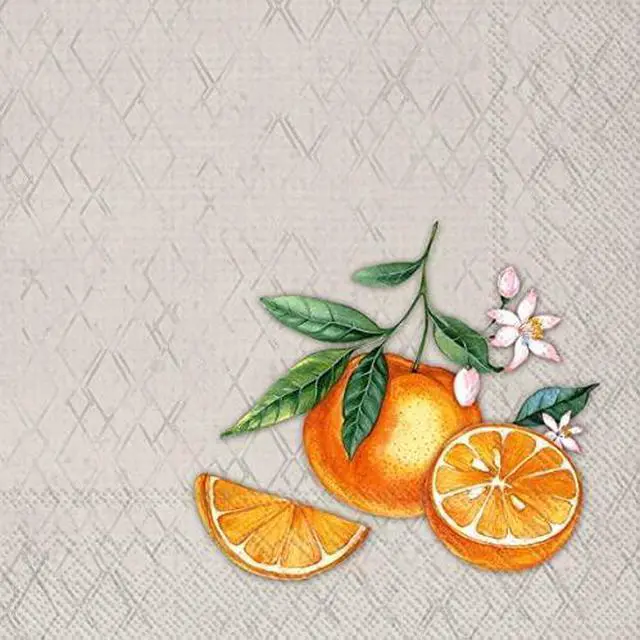 Main image of Boston International IHR 3-Ply Paper Napkins, 20-Count Cocktail Size, Orange Grey