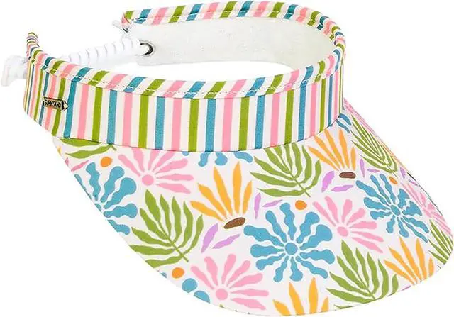 Main image of Sun N Sand Women's Adjustable Coil Visor UV 50, Brim 3.5", Floral Multi-Color