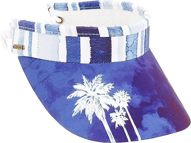 Main image of Sun N Sand Women's Adjustable Coil Visor UV 50, Brim 3.5", Blue Palm