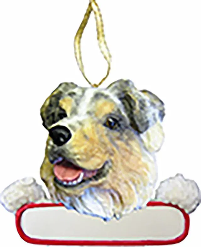 Main image of Australian Shepherd Ornament "Santa's Pals" With Personalizable Name Plate