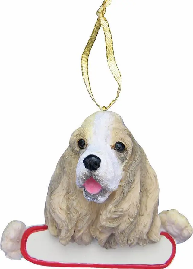 Main image of Cocker Spaniel Parti Ornament "Santa's Pals" With Personalized Name Plate