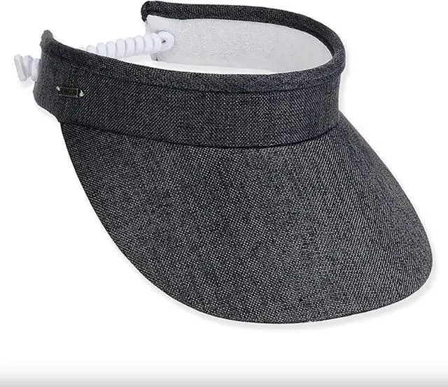 Main image of Sun N Sand Women's Adjustable Coil Visor UV 50, Brim 3.5", Solid Black