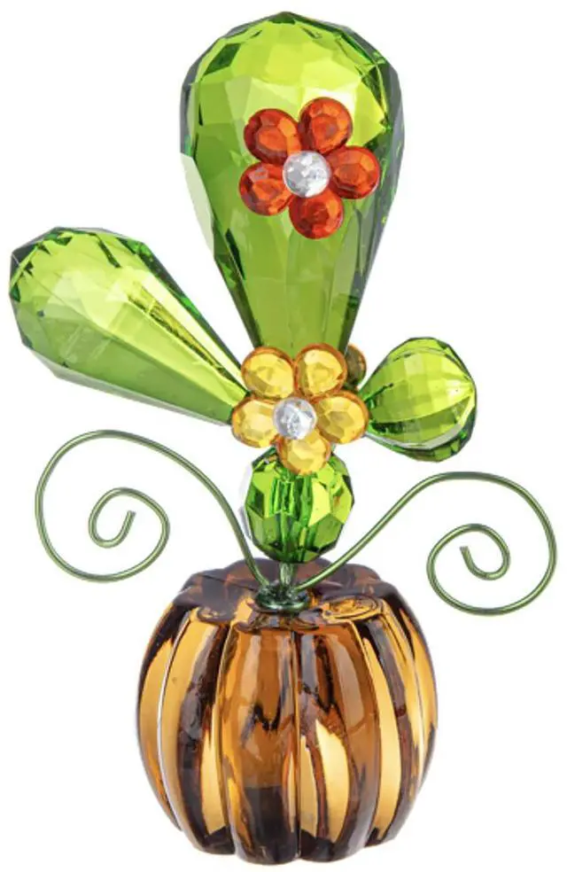 Main image of Ganz Acrylic Floral Cactus Desert POSY POT, 4 x 2.5 x 2 Inches