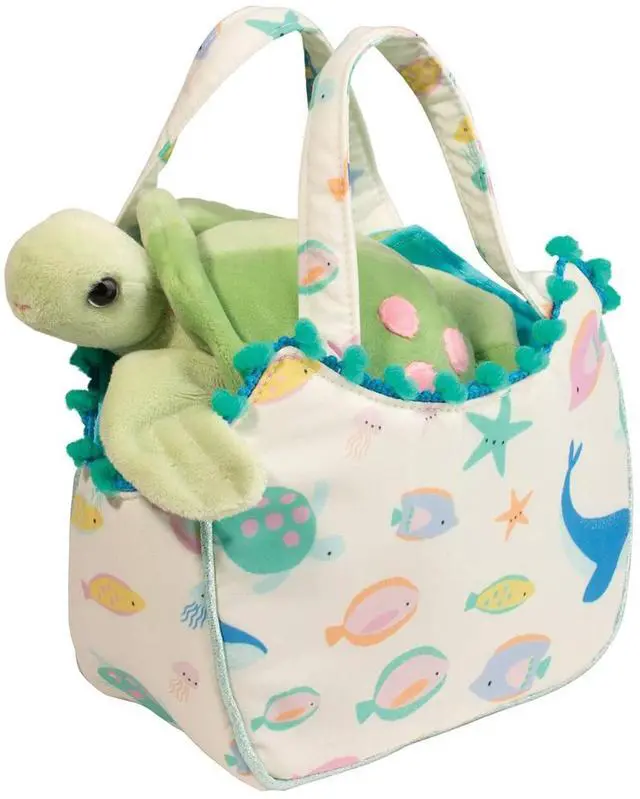 Main image of Douglas Ocean Friends Sassy Sak Tote w Sea Turtle Plush Stuffed Animal Toy, 7"