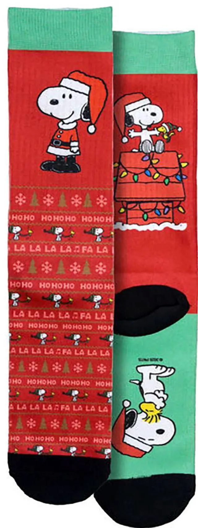 Main image of Spoontiques Peanuts Christmas Crew Socks - SHOE SIZE (5-10 Men) (7-12 women)