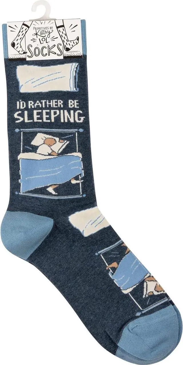 Alt view image 4 of 4 - Primitives by Kathy - I'd Rather Be Sleeping Unisex Socks, One Size