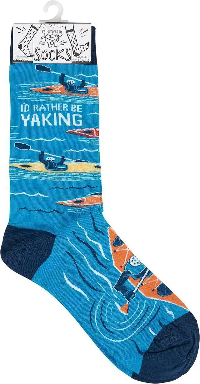 Alt view image 4 of 4 - Primitives by Kathy - I'd Rather Be Yakking Unisex Socks, One Size