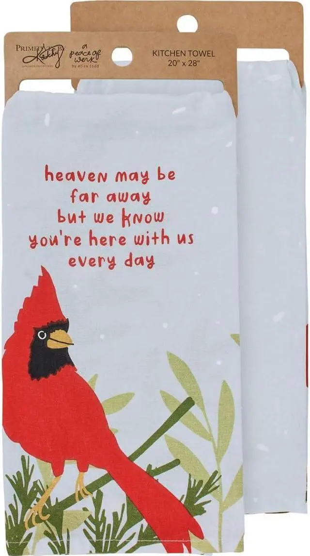 Main image of Primitives by Kathy Kitchen Towel - Cardinal We Know You're Here With Us