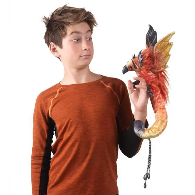 Alt view image 3 of 3 - Folkmanis Phoenix Wristlet Finger Puppet, 20"
