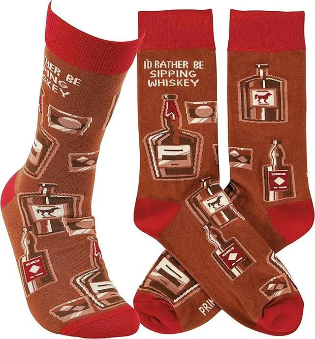 Main image of Primitives by Kathy - I'd Rather Be Sipping Whiskey Unisex Socks, One Size