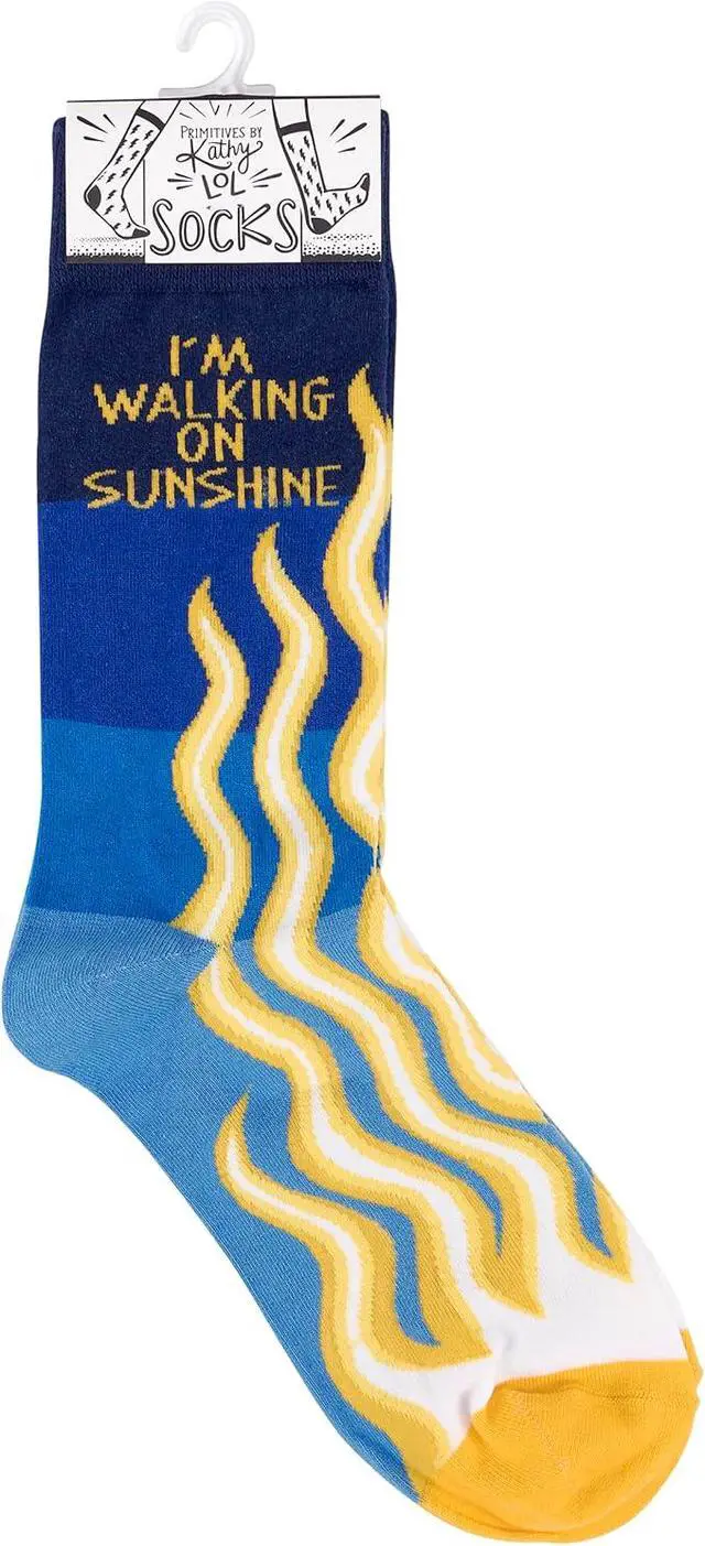 Alt view image 4 of 4 - Primitives by Kathy - I'm Walking On Sunshine Unisex Socks, One Size