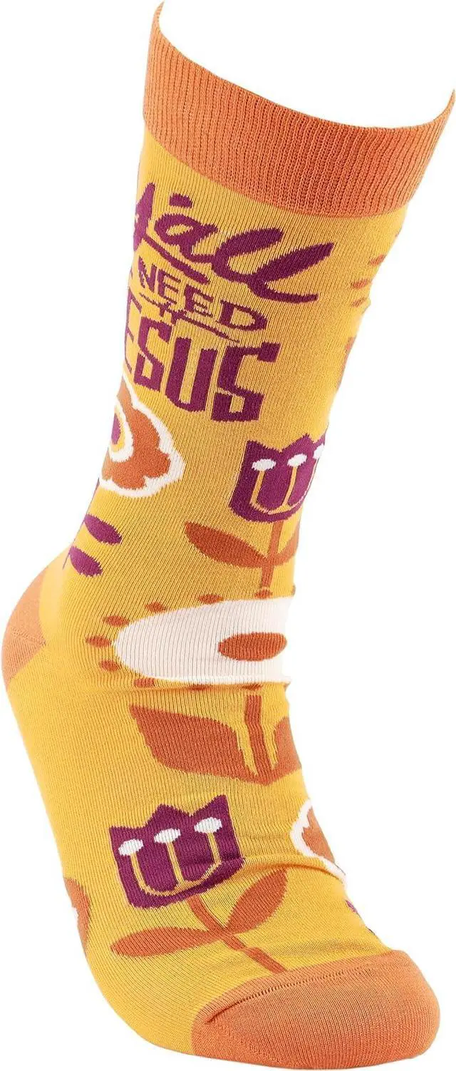 Alt view image 3 of 3 - Primitives by Kathy - Y'all Need Jesus Unisex Socks, One Size