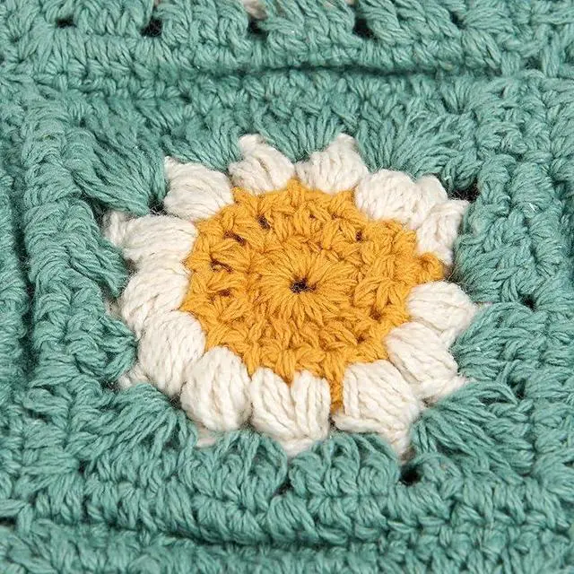 Alt view image 4 of 4 - Primitives by Kathy Daisy Tote and Straps Feature a Crochet Style, 12 x 15"