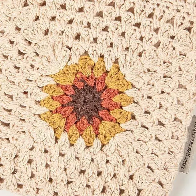 Alt view image 2 of 3 - Primitives by Kathy Crossbody Bag-Crochet Style Sunflower, 8 x8 "