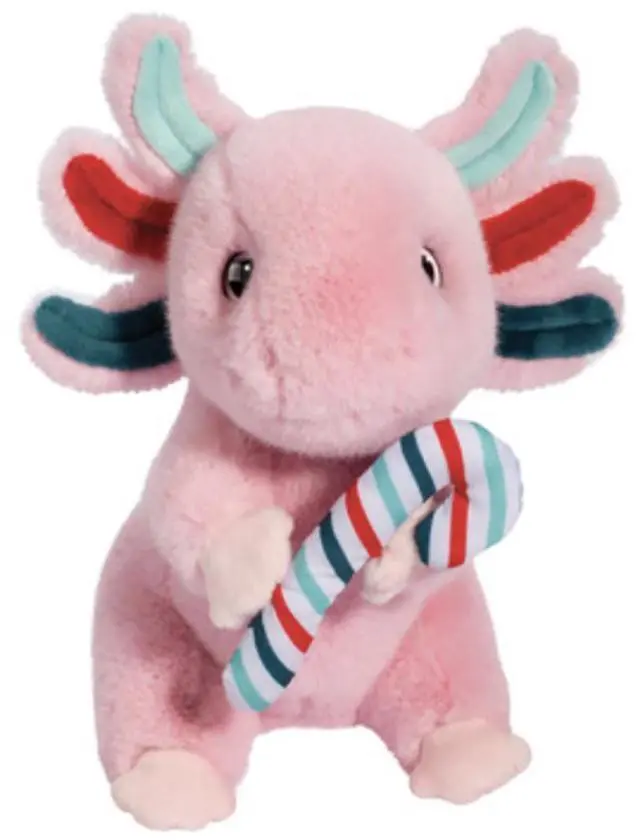 Main image of Douglas Mini Holiday Axolotl with Candy Cane Plush Stuffed Animal Toy, 6.5"