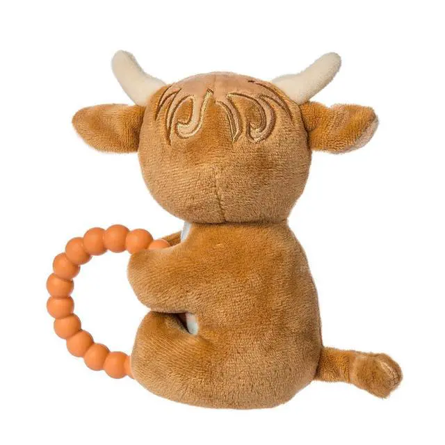 Alt view image 3 of 4 - Mary Meyer Soft Baby Rattle with Soothing Teether Ring, 6", Hetty Highland Cow