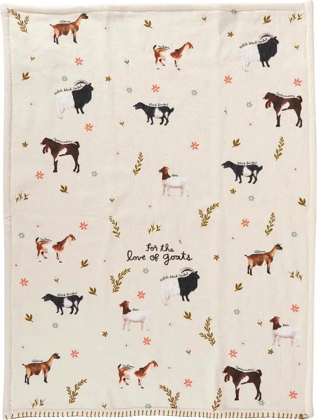 Alt view image 4 of 4 - Primitives by Kathy For the Love of Goats Kitchen Towel, 20"L x 28"W