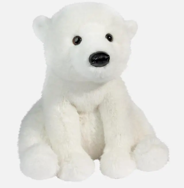 Main image of Douglas Toys Super Whitie Polar Bear Soft Plush Stuffed Animal, 11" sitting
