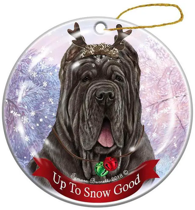 Main image of Holiday Pet Gifts Neapolitan Mastiff Tawny Crop Dog Porcelain Christmas Ornament