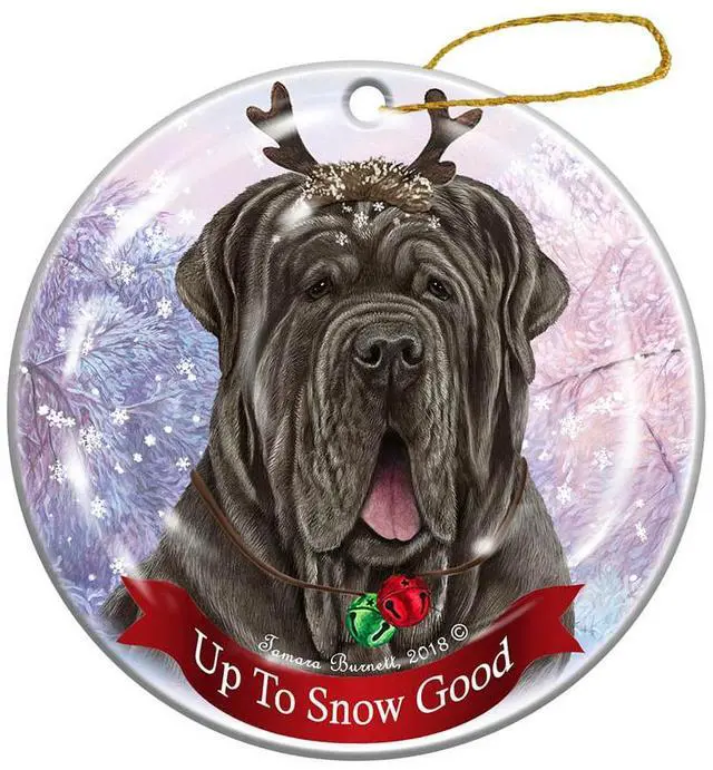 Main image of Holiday Pet Gifts Neapolitan Mastiff Tawny Uncropped Dog Porcelain Christmas Ornament