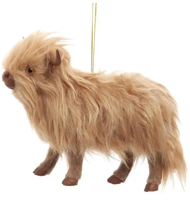 Main image of Kurt Adler Furry Highland Cow Ornament, 5.5"