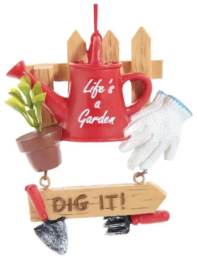Main image of Kurt Adler "Life's A Garden" Gardener Hanging Ornament, 4.4"