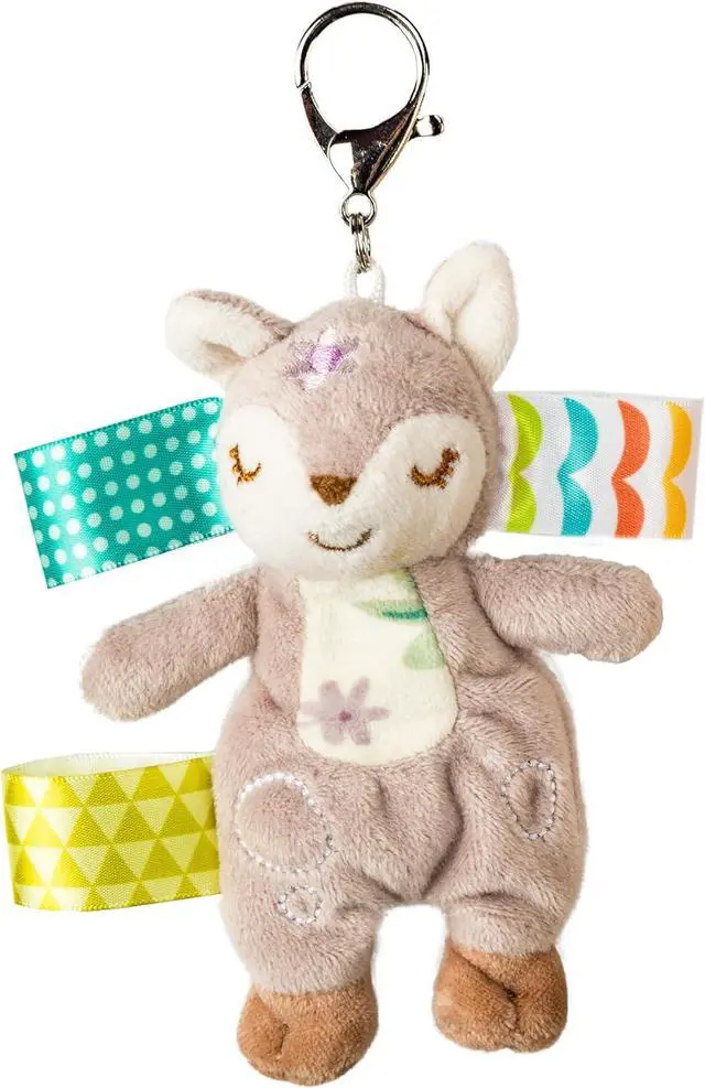 Main image of Taggies Plush Stuffed Animal Backpack, Purse, Bag Charm, Flora Fawn, 6"