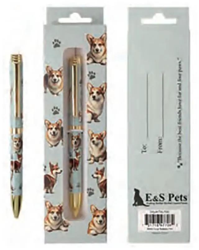 Main image of E&S Pets Refillable Ball Point Pen in Gift Box, Welsh Corgi