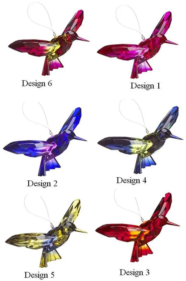 Alt view image 2 of 2 - Colorful 7 Inch Two-Toned Hummingbird Ornament/Sun-catcher (Hot Pink/Pink)