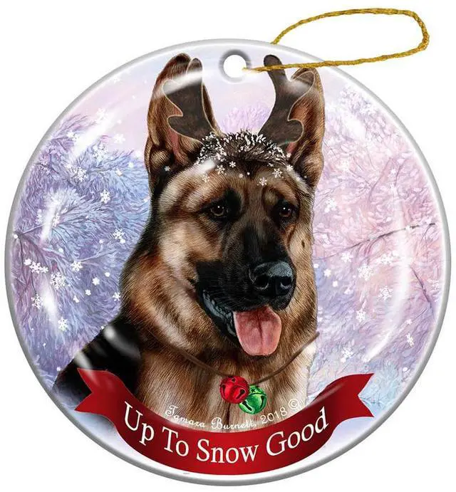 Main image of Holiday Pet Gifts German Shepherd Light Sable Dog Porcelain Christmas Ornament