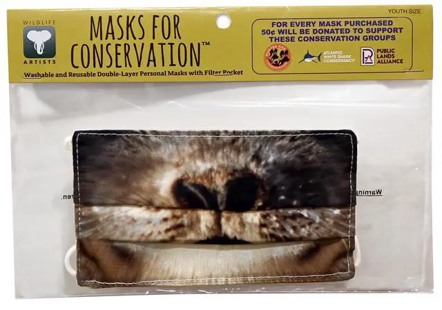 Alt view image 2 of 2 - Wildlife Artists Fun Youth Animal Face Masks, Washable, Reusable - Harbor Seal