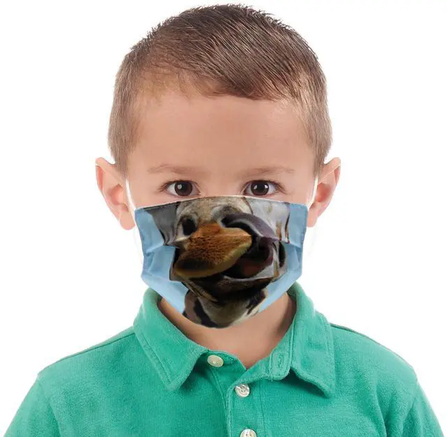 Main image of Wildlife Artists Fun Youth Animal Face Masks, Washable, Reusable - Giraffe