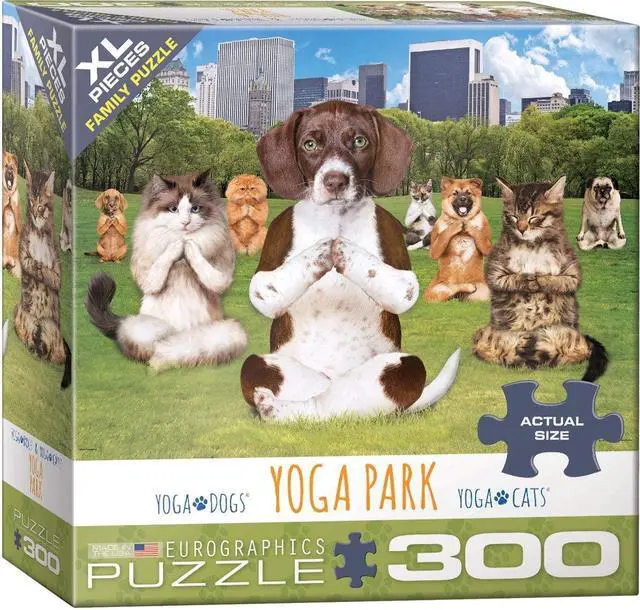 Main image of EuroGraphics Dogs and Cats Yoga Park Jigsaw Puzzle (300-Piece)