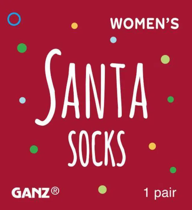 Alt view image 2 of 2 - Ganz Santa Socks - Women's (1 pair), One Size Fits Most