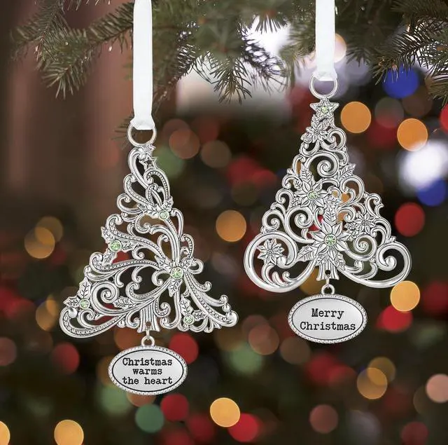 Alt view image 2 of 2 - Ganz Ornament Oh Christmas Tree with Holly - Believe in the Magic