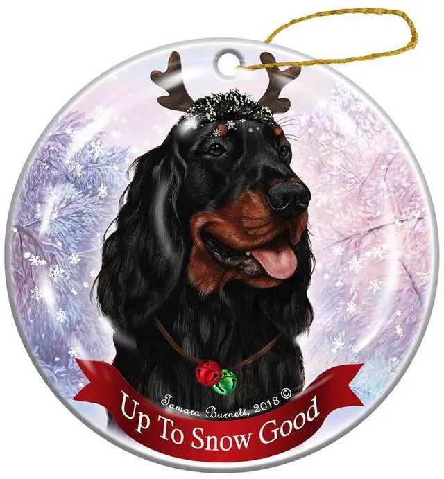 Main image of Holiday Pet Gifts Gordon Setter Dog Porcelain Christmas Ornament