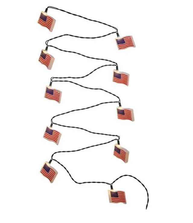 Alt view image 3 of 4 - Kurt Adler 10-Light USA United States Flag Light Set
